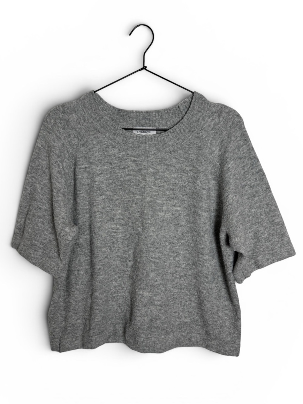 Evereve Sami Pullover Gray Crewneck Short Sleeve Sweater